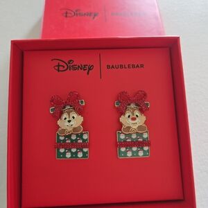 NWT BaubleBar Disney Festive Chip and Dale Earrings